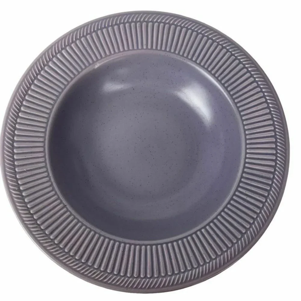 Tabletops Unlimited Venezia Coupe Soup Bowls Set of‎ 2 Speckled Lavender Ribbed